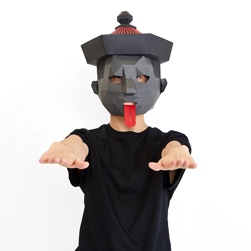 3D Paber Hallituse Zombie Kurja Vaimu Pea Mask Peakatted Halloween Cosplay Rekvisiitide Naine Meeste Poole Rolli Mängida Dress Up DIY Käsitöö Maskid
