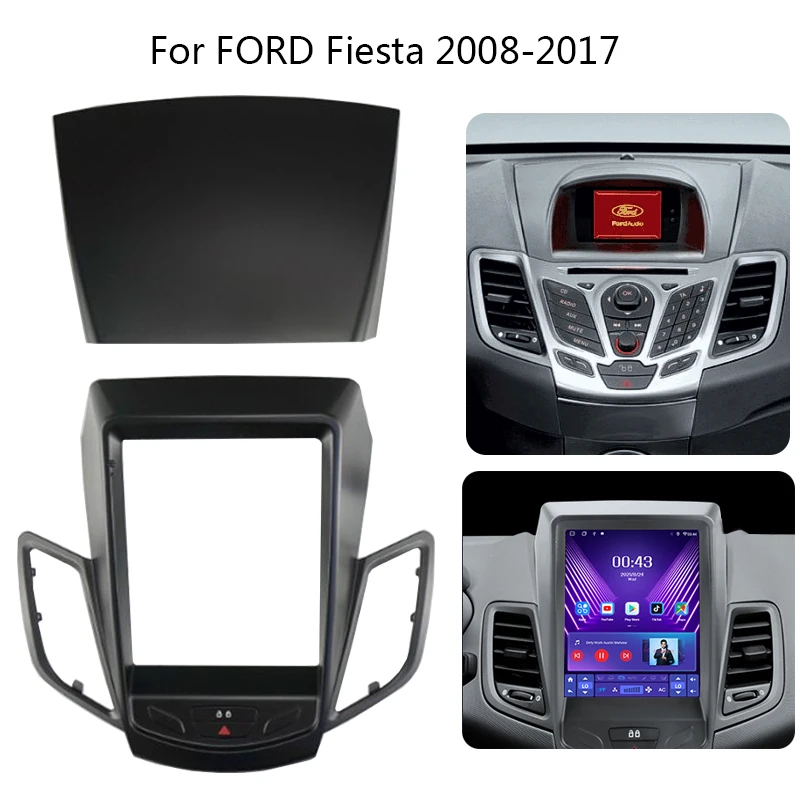 Auto Stereo Frame Kit VERTIKAALNE Ekraani Ford Fiesta MK7 2009-2017 Auto Salongi Esi-Kriips Center Facia Kaabel Canbus