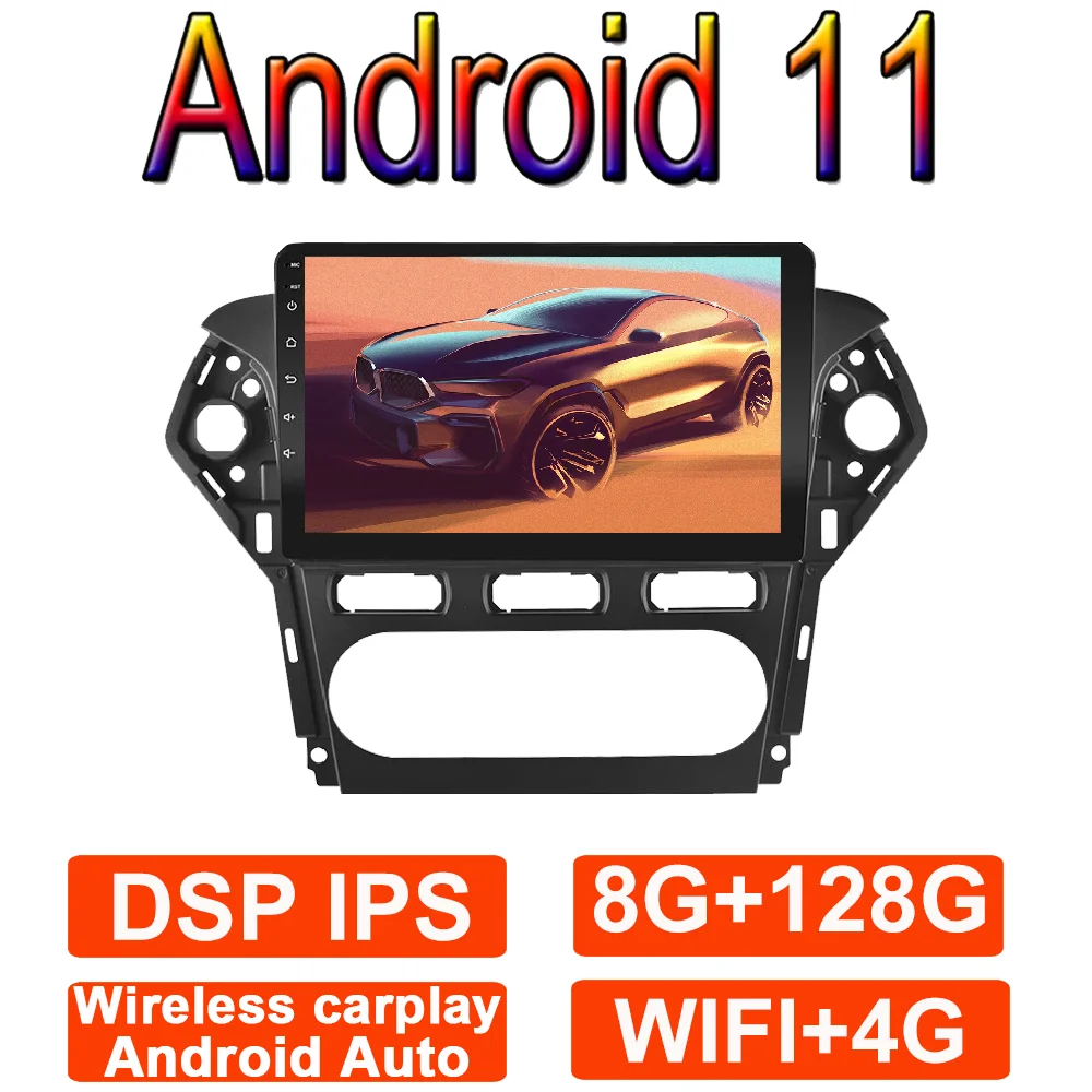 10.1 Tolline 8GRAM+128GROM DSP Android 11 Auto Auto Raadio-Multimeedia-Video-Player Ford Mondeo 2010-2014 Carplay WIFI DVR Stereo
