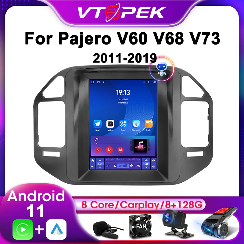 Vtopek 2Din Jaoks Mitsubishi Pajero V60 V68 V73 1999-2006 4G Android 11 Auto Stereo Raadio-Multimeedia-Video-Player, GPS juhtseade