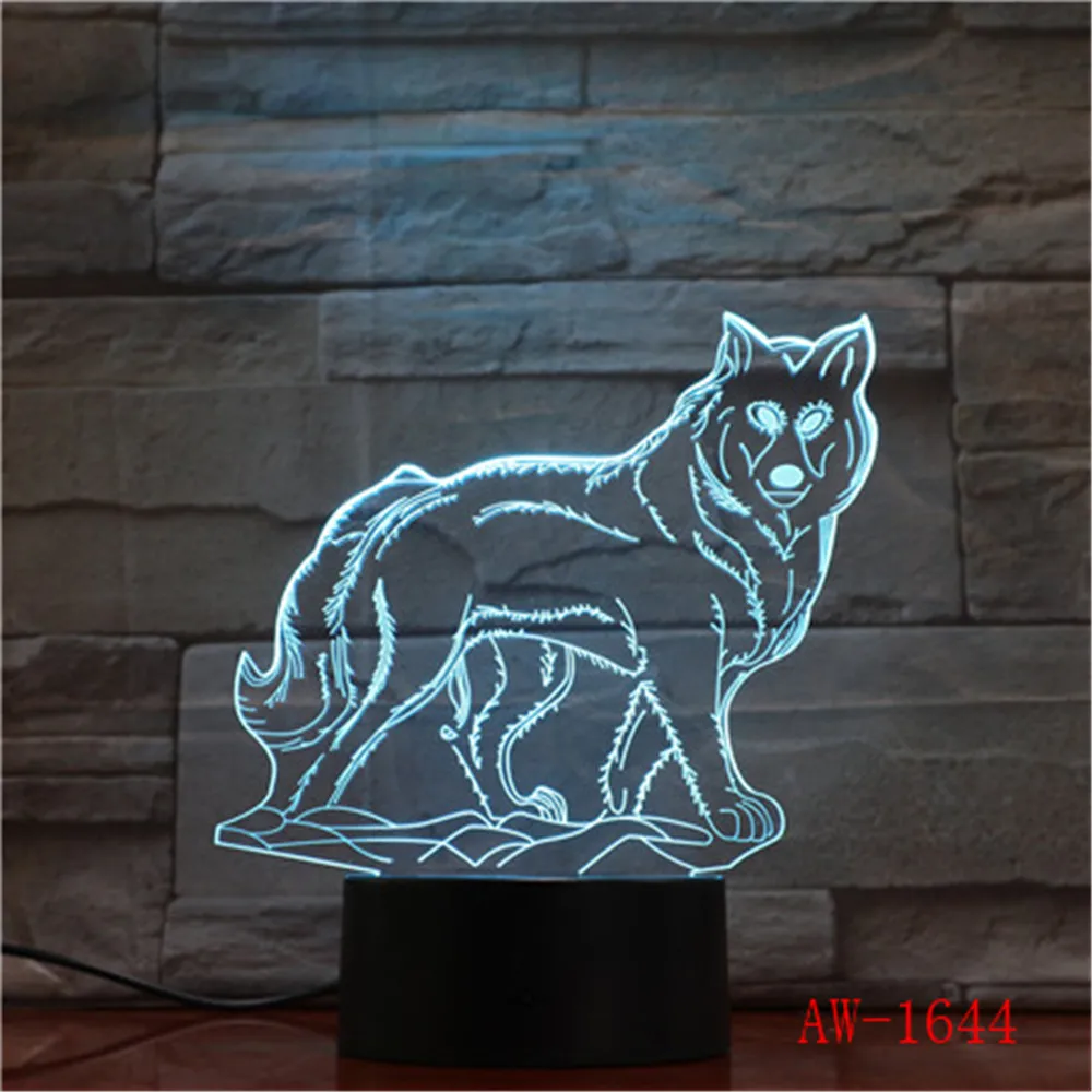 Loomade Hunt Decor 3D LED Nightlights Värvikas Hunt Disain Tabel Lamp teen wolf Illusioon Tuled Magamistuba Kaasaegse Decor AW-1644