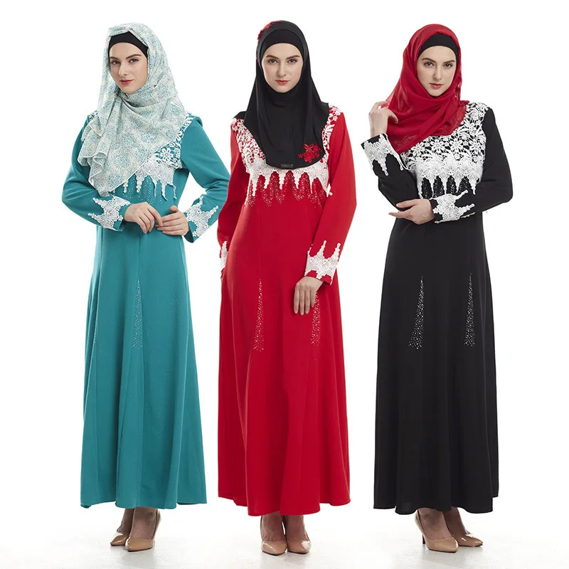 2016 Mood islami pits teemandid teenetemärgi abaya kleit seal kaftan, Malaisia naised abaya türgi pikad varrukad moslemi kleit