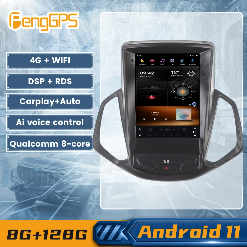 Android 11 Vertikaalne Ekraani Ford Ecosport 2013-2018 Carplay Multimeedia Mängija, GPS Navigatsioon autoraadio Auto Stereo juhtseade