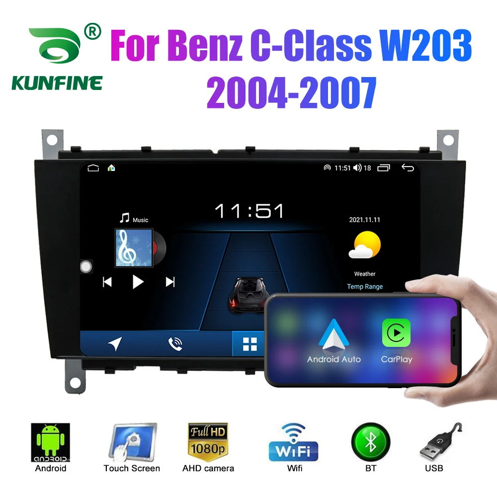 2 Din Android autoraadio C-Klass W203 2004-2007 Auto Stereo Auto Multimeedia-Video DVD Mängija GPS Navigation Carplay