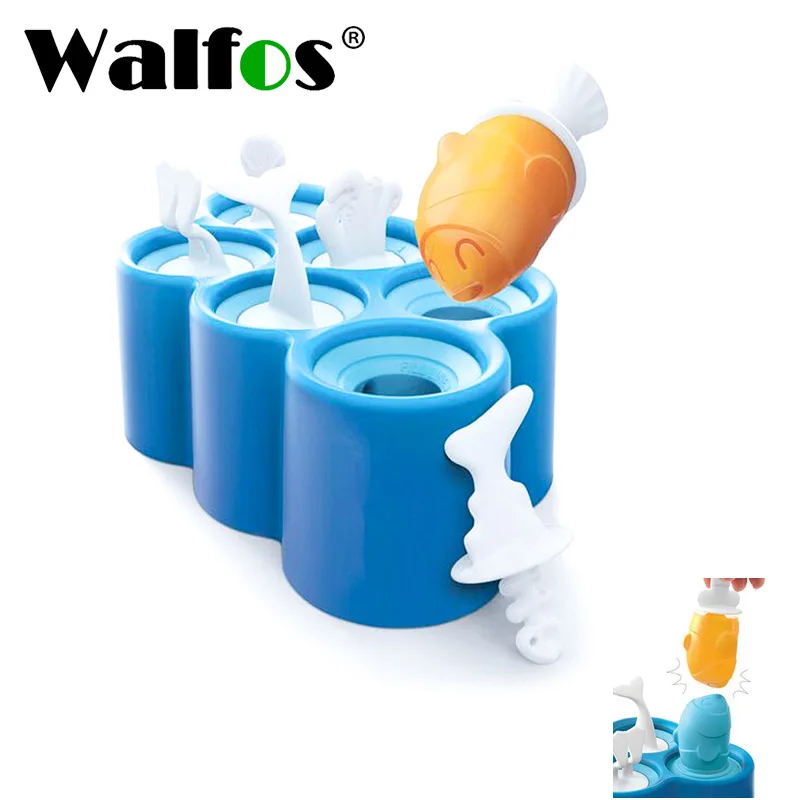 WALFOS Ice Cube Maker Silikoon Jäätis Hallituse Kole Kala Kinni Jää Lolly Hallituse Popsicle Omanik Sügavkülmik Mahla Jää Pop-Maker