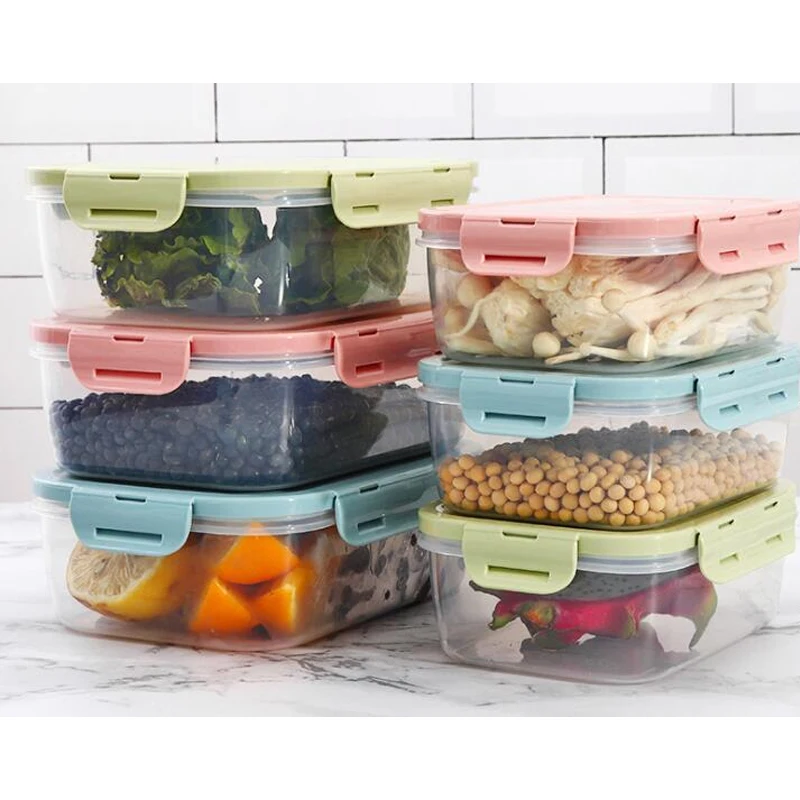 3 tk/set Mikrolaineahi Plastikust Kast Värske-Hoida mahuti Lekke-Tõend Lunch Box Köök Toidu Mahuti