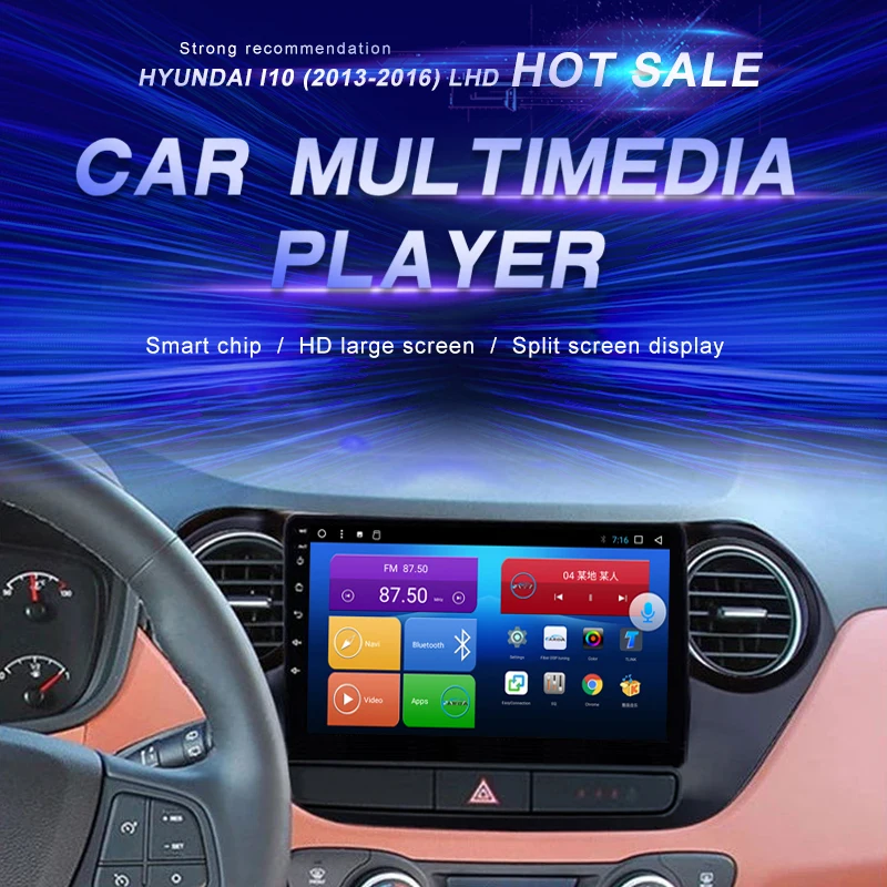 Android Auto DVD Hyundai I10 (2013-2016) LHD Auto Raadio Multimeedia Video Mängija, Navigatsiooni GPS 8Core Android10.0 Double Din