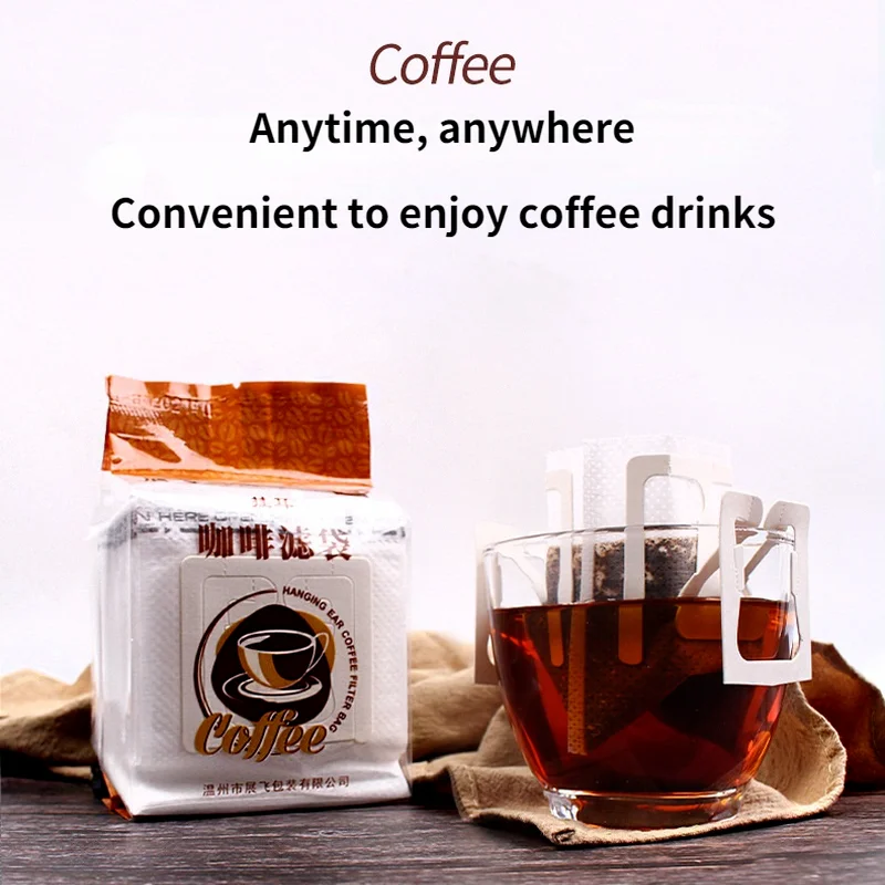 1tk Ühekordselt Kohvi Fliter Kotid Kaasaskantav Rippuvad Kõrva Stiilis Kohvi Filtrid Eco-Sõbralik paberkott Espresso Kohvi