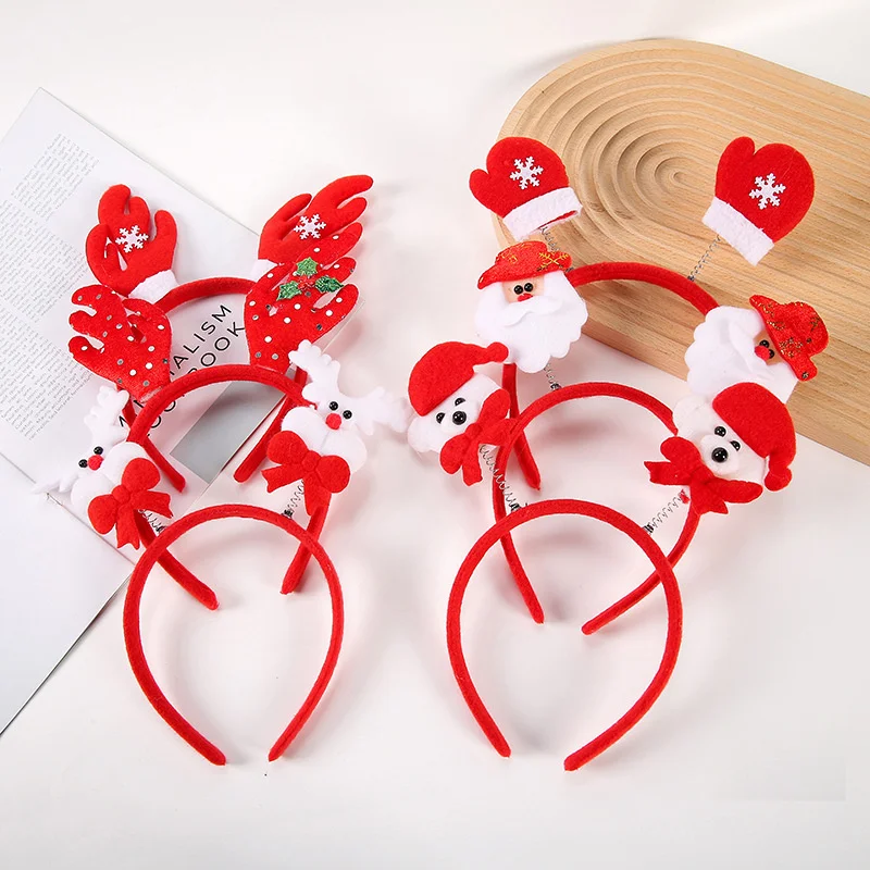 Pea pandla Jõulud peapael juuksed clip cartoon vana mees lumememm sarv lapsed täiskasvanud mänguasi