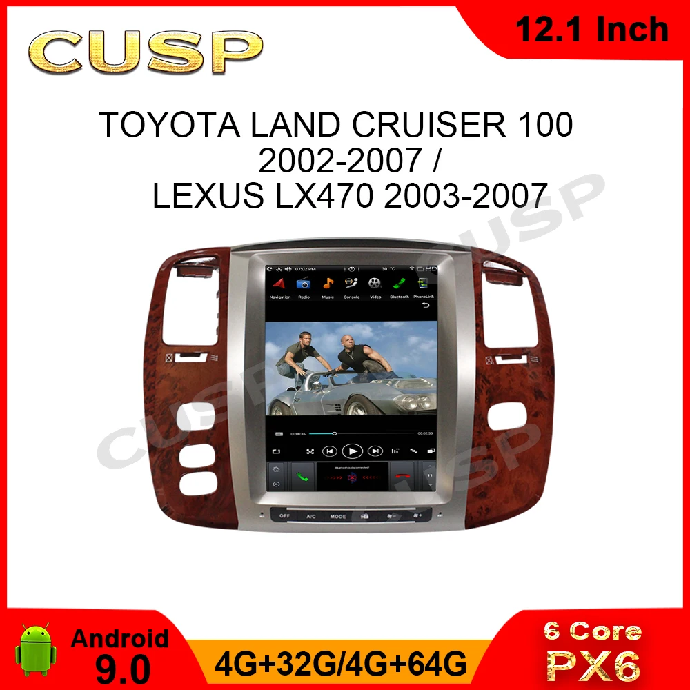 Android 9 Vertikaalne Ekraani Tesla stiilis Auto GPS Navigatsiooni LEXUS LX470 2003-2007 juhtseade multimeedia mängija makki