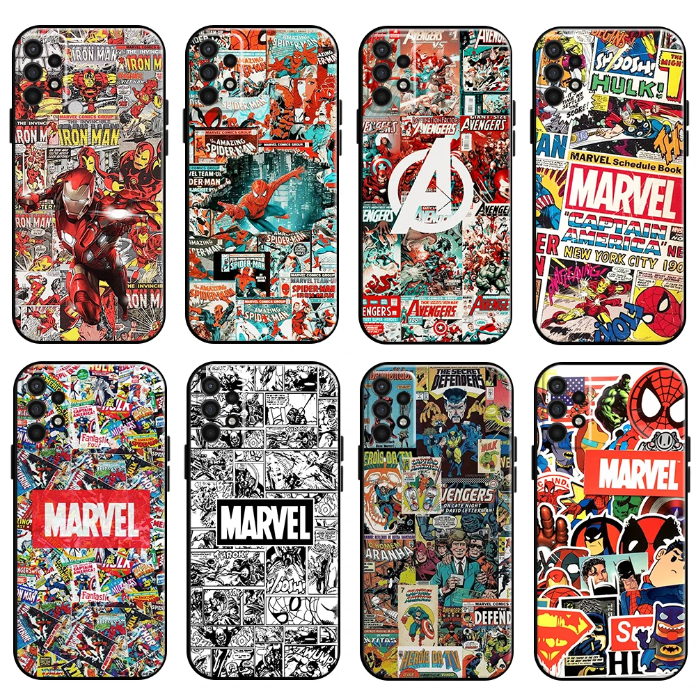 Marvel Comics Logo Samsung Galaxy Jaoks A10 A11 A12 A20 A21 A21S A22 A31 A32 A51 A52 A70 A71 A72 5G Telefoni Juhul TPÜ