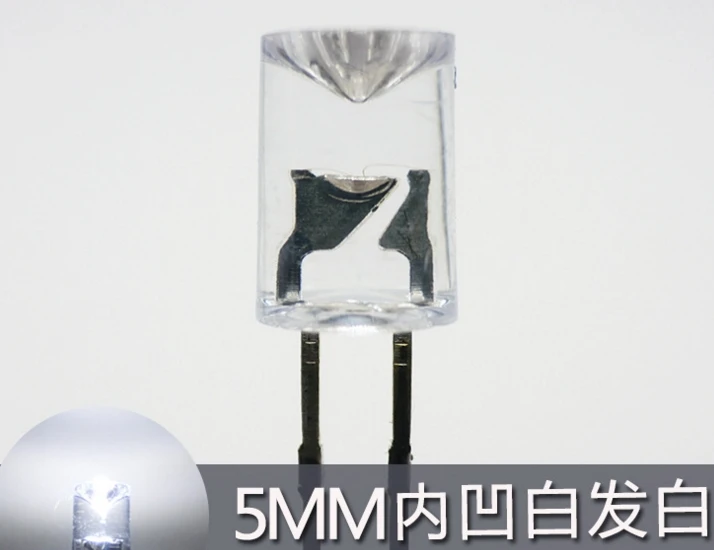 Uus ODM Korter Top Nõgus 5mm Hingamisteede flash LED Dioodi Valge värv 2-3.4 v 20ma