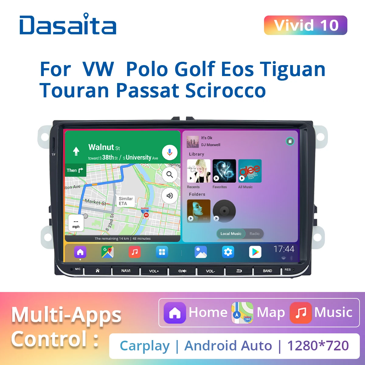 2 Din Android 10 Multimeedia Mängija, Stereo Auto Raadio VW/Volkswagen/Golf/Polo/Tiguan/Passat/b7/b6/ISTE/leon/Skoda/Octavia GPS
