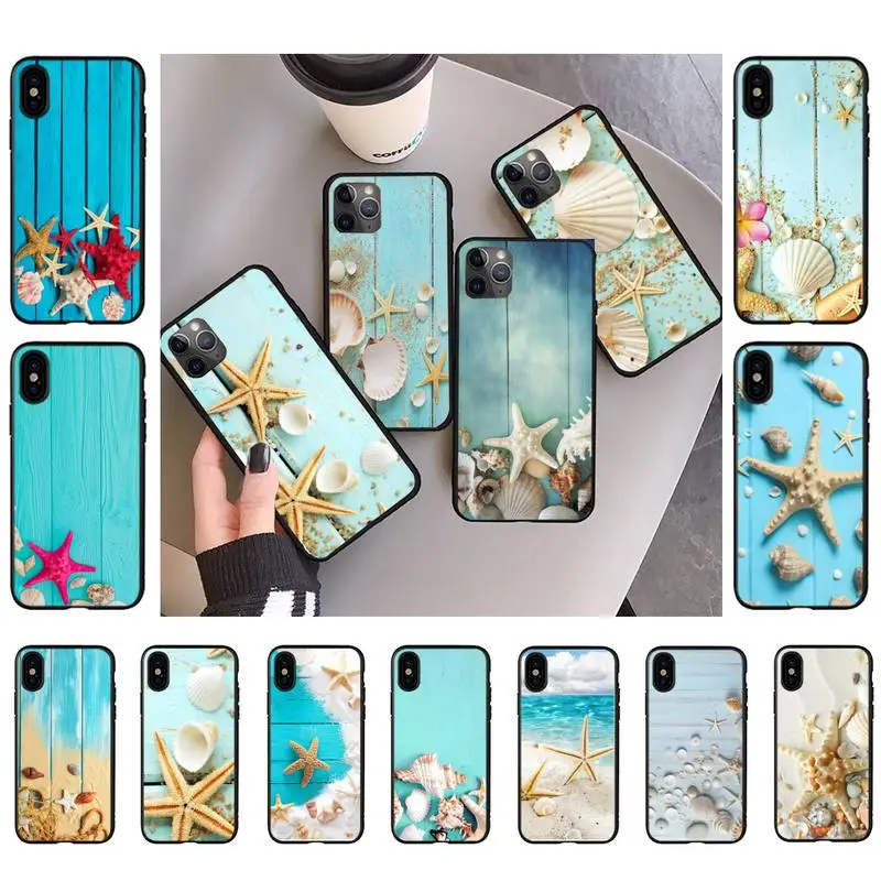 Sinine Puit Merekarpe Sea Star Telefon Case for iPhone 11 12 13 mini pro XS MAX 8 7 6 6S Pluss X 5S SE 2020 XR juhul