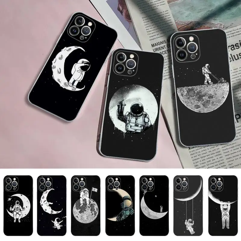 Ruumi Moon Telefon Case For iPhone 11 12 13 14 Mini Pro Max XR X XS TPÜ Selge Puhul 8 7 6 Plus SE 2020