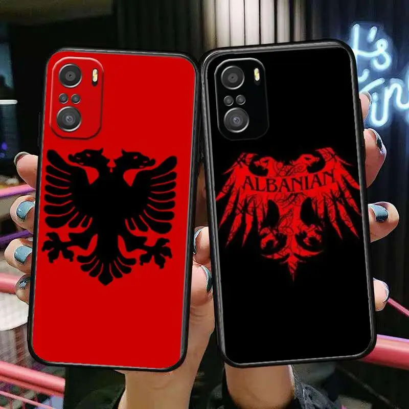 Albaania lipp Telefoni Puhul xiaomi redmi 11 Lite Ultra pro 10 9 8 MIX 4 KORDA 10T Must Kate Silikoonist Tagasi Prett