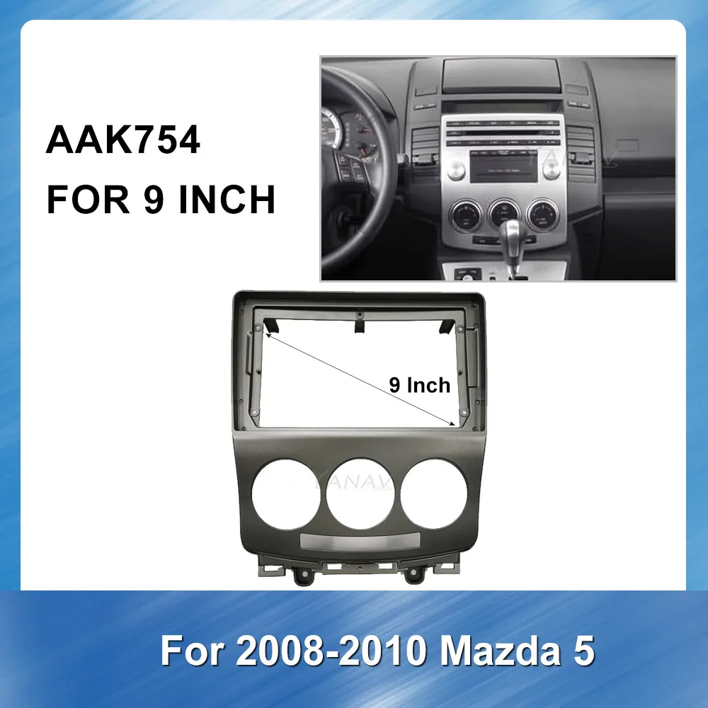 9 Tolline autoraadio stereo vastuvõtja Sidekirmega Kohta-Mazda 5 Premacy 2008-2010 2 Din Audio Paneeli Raami Kriips Auto Interjöör Kate Sisekujundus