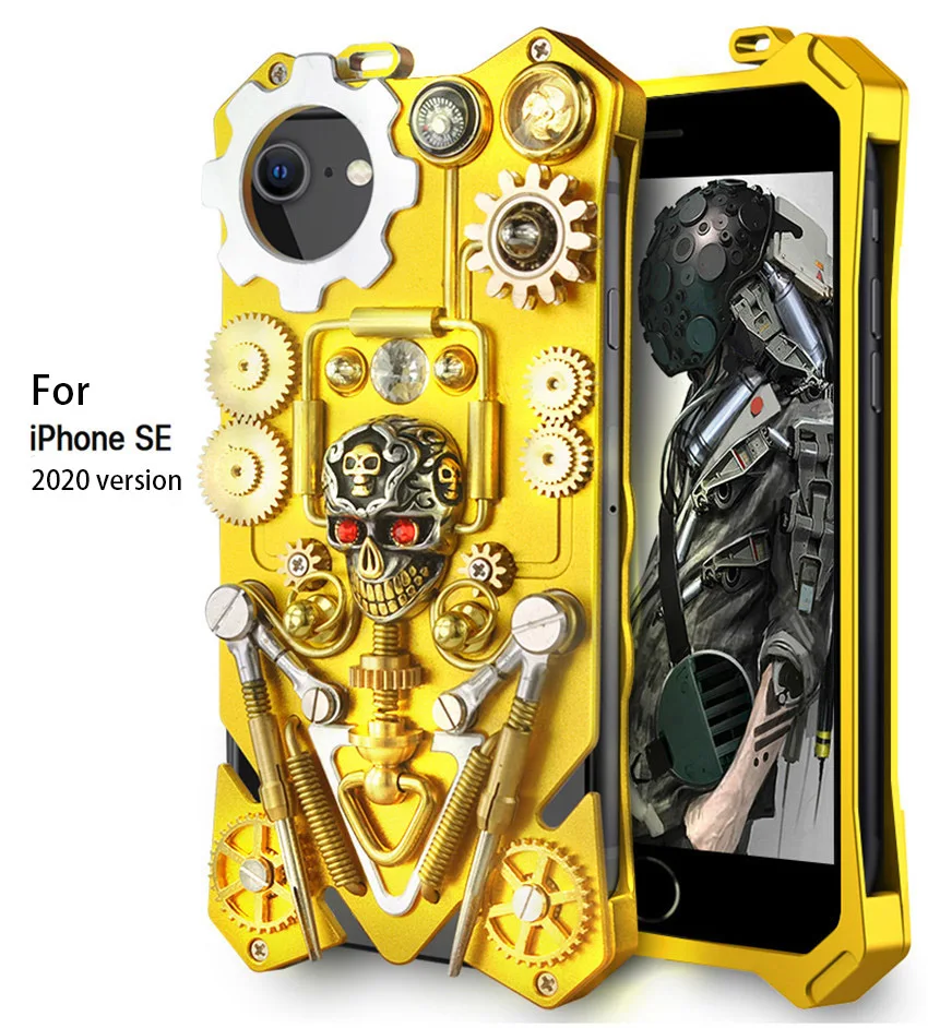 Iphone Se 2020 Telefoni Juhul Iphone Se 2. Gooti Full Metal Mehaaniline Käik Armor Case For Iphone Se 6 7 8 4.7 Tolline Coque
