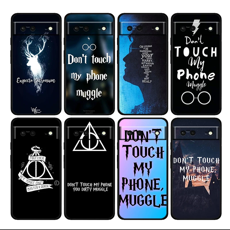 Cute Cartoon Harry Potteri Võlukepp Põrutuskindel puhul Google Pixel 7 6 Pro 6a 5 5 4 4 a XL 5G Silikoonist Pehme Musta Telefoni Kate Capa