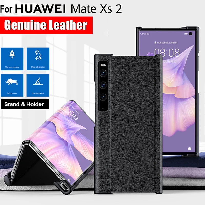 Ehtne Nahk Huawei Mate XS 2 XS2 Juhul Ultra Õhuke Klapiga Seista tagakaas Huawei Mate XS 2 5G Juhul Fundas Capa
