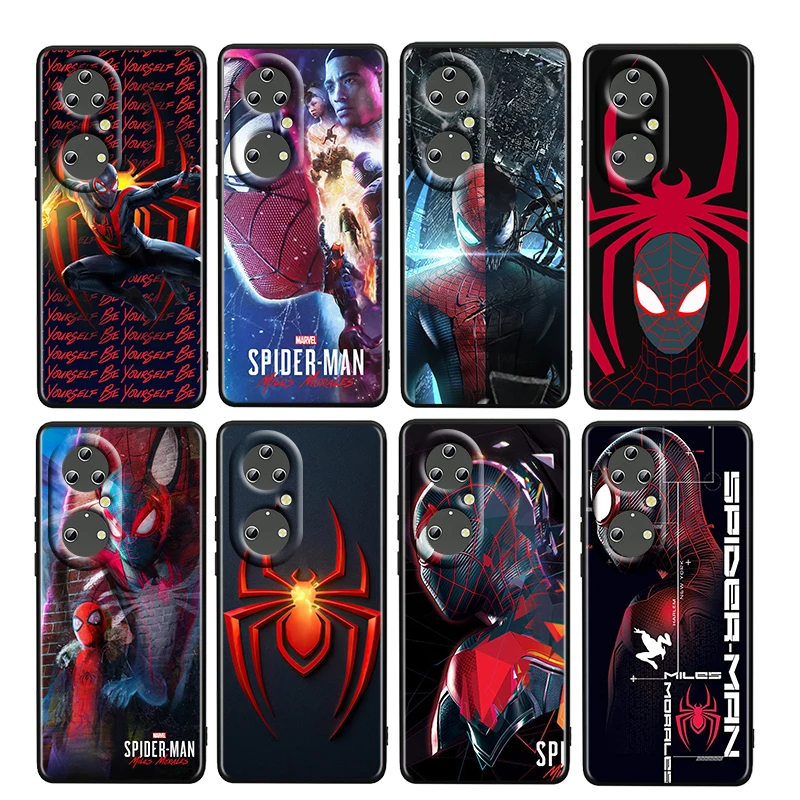 Avengers Spiderman Mees Kangelaseks Huawei P50 P20 P30 P40 5G P10 Pro Lite E + P9 Lite Mini TPÜ Silikoonist Pehme Must Telefon Kohtuasjas