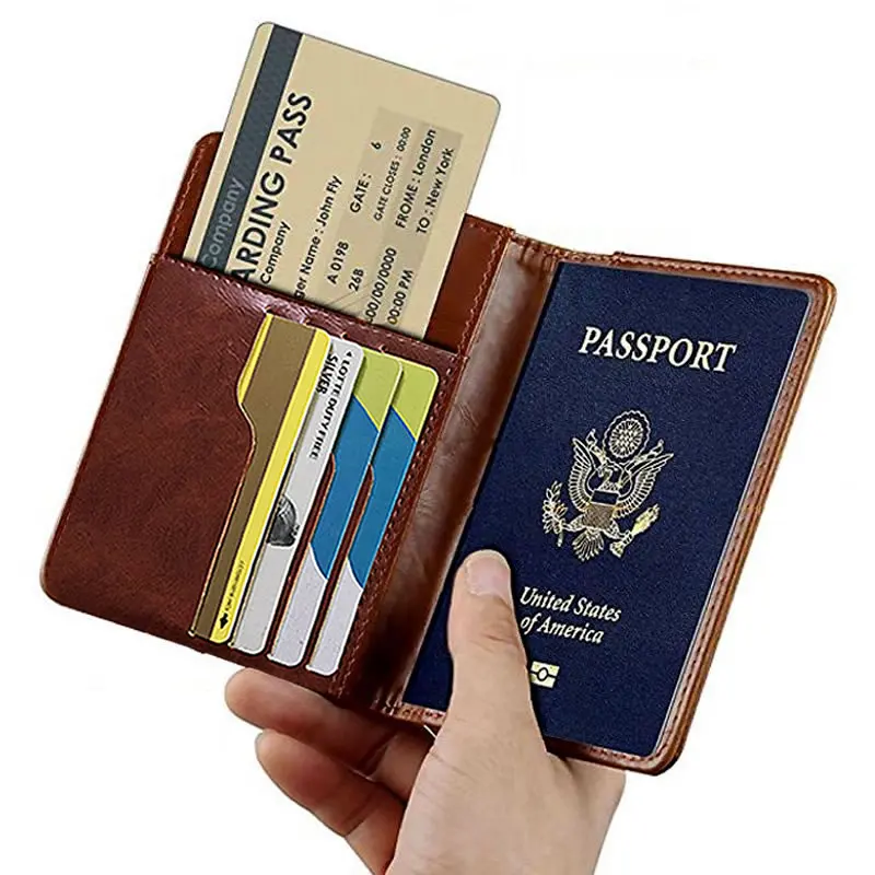 Uute tulijate Multifunktsionaalne Meeste nahast pass hõlmavad krediidi ID-kaardi omanik reisi rahakott naistele passi omanik 3 värvid