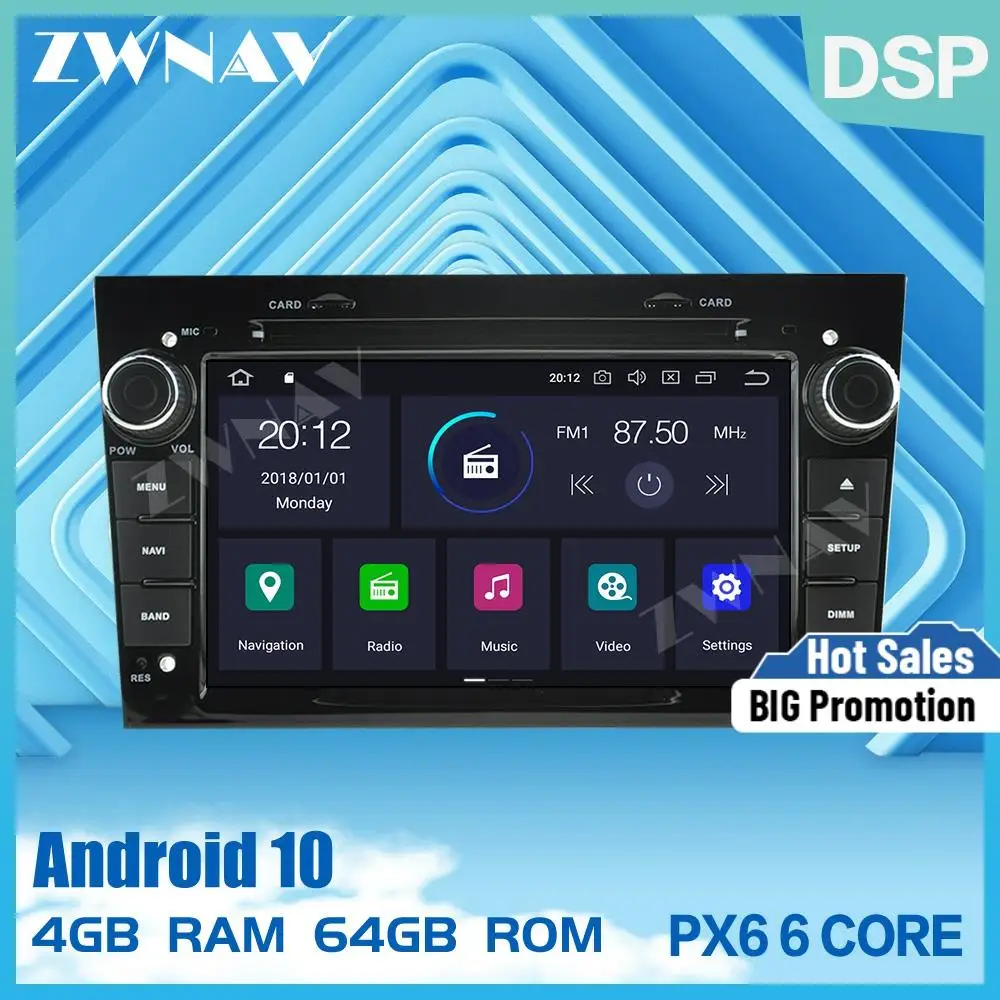 PX6 Android 10.0 Koos DSP IPS RDS Car GPS Navi Raadio stereo opel Vauxhall Astra H G J Vectra Antara Zafira Corsa DVD-Mängija