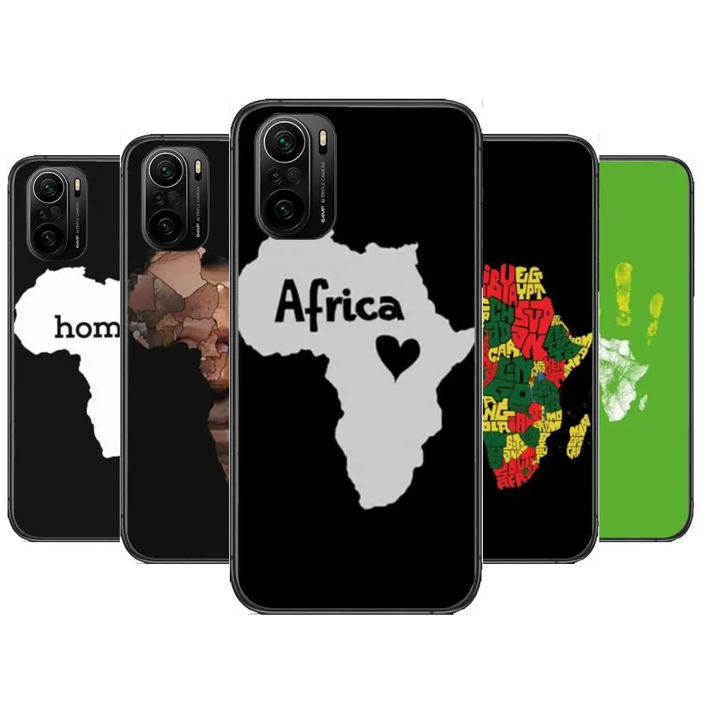 Aafrika Kaart Geogra Telefoni Puhul xiaomi redmi POCO F1 F2 F3 X3 Pro M3 9C 10T Lite NFC Must Kate Silikoonist Tagasi Prett mi 10 ultr