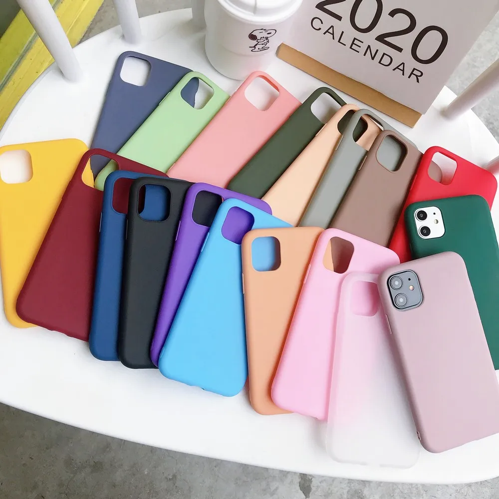 TPÜ silikoon candy värvi pehme telefoni case for iPhone SE2020 11 128gb Pro X XS Max XR 7 8 Pluss tugev, põrutuskindel tagakaas