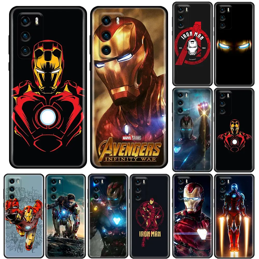 Silikoon Telefoni Puhul Huawei P30 P40 20 10 Lite P50 Pro P Smart Z 2019 Pehmest Silikoonist Kate Tagasi Coque Iron Man Logo