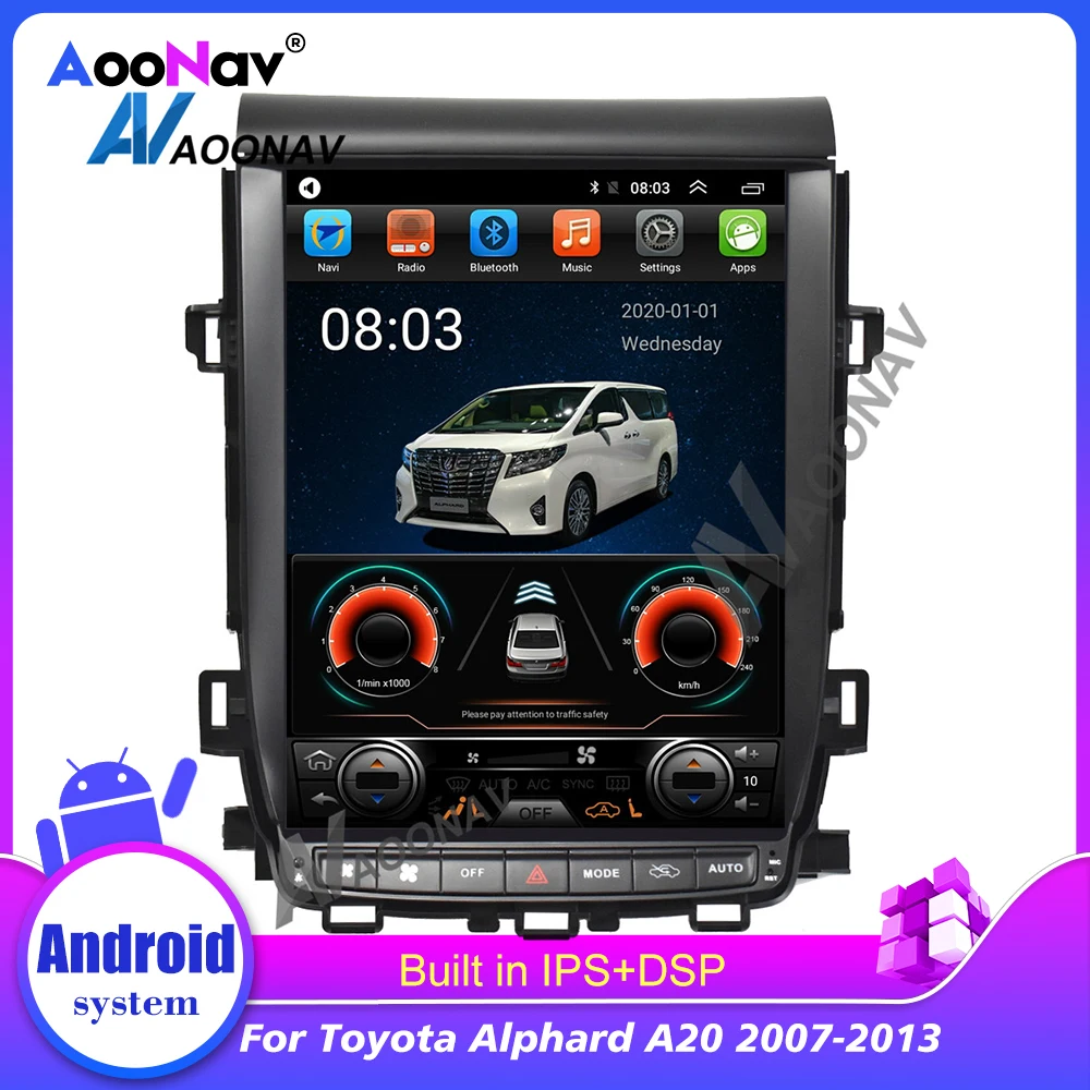 2 Din Vertikaalne Ekraani autoraadio Toyota Alphard A20 2007-2013 GPS Navigation Stereo Multimeedia Mängija
