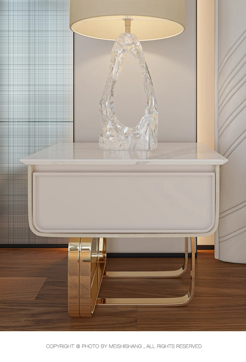 Itaalia lihtne, kerge, luksuslik marmor öö tabel Hong Kong stiilis magamistoa voodi kõrval kappi väga lihtne tabelid