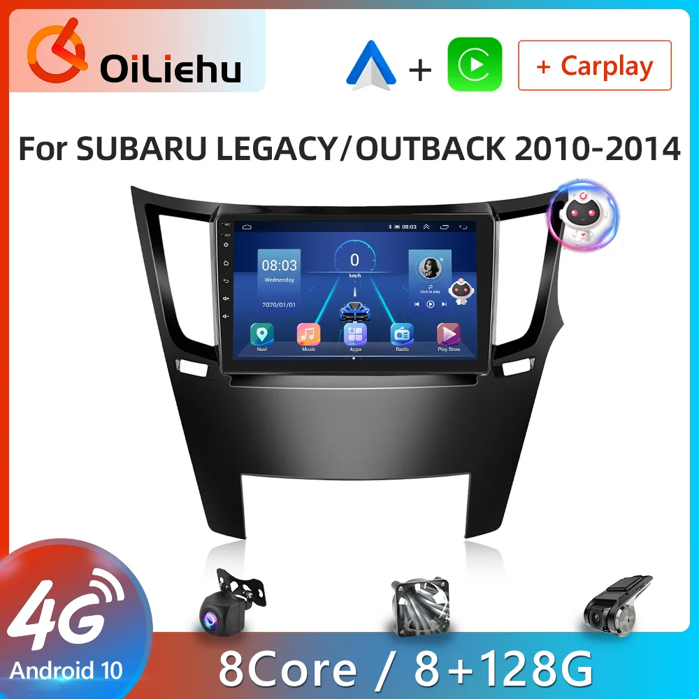 OiLiehu 2Din autoraadio Android Autoradio 4G WiFi DSP GPS Navigation Multimeedia Video Player SUBARU LEGACY/OUTBACK 2010-2014