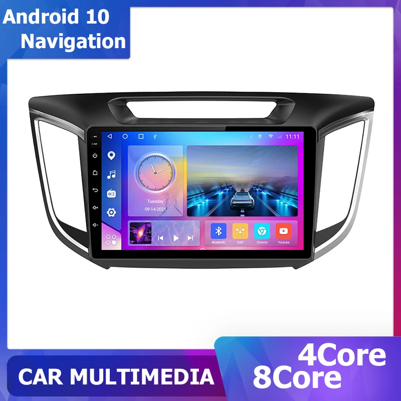 10 tolline Auto Multimeedia Raadio Android 10 Auto GPS Hyundai IX25 Creta 2015-2018 Navigatsiooni 2 Din carplay DSP Stereo Auto Raadio