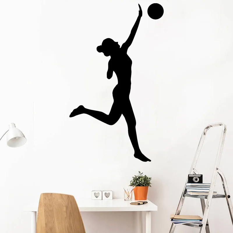 Tüdrukute Magamistoa Seina Kleebised Home Decor Eemaldatav Vinüül Decal Võrkpall Sport Seinamaaling Isikupärastatud Ornament O140