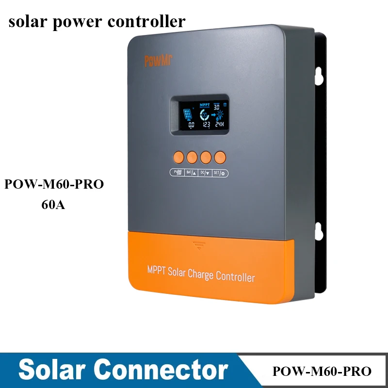 PowMr MPPT Päikese Töötleja 60A 12V 24V 36V 48V LCD-Solar Power Regulaator Must Valguse Regulaator Max PV Sisend 160VDC
