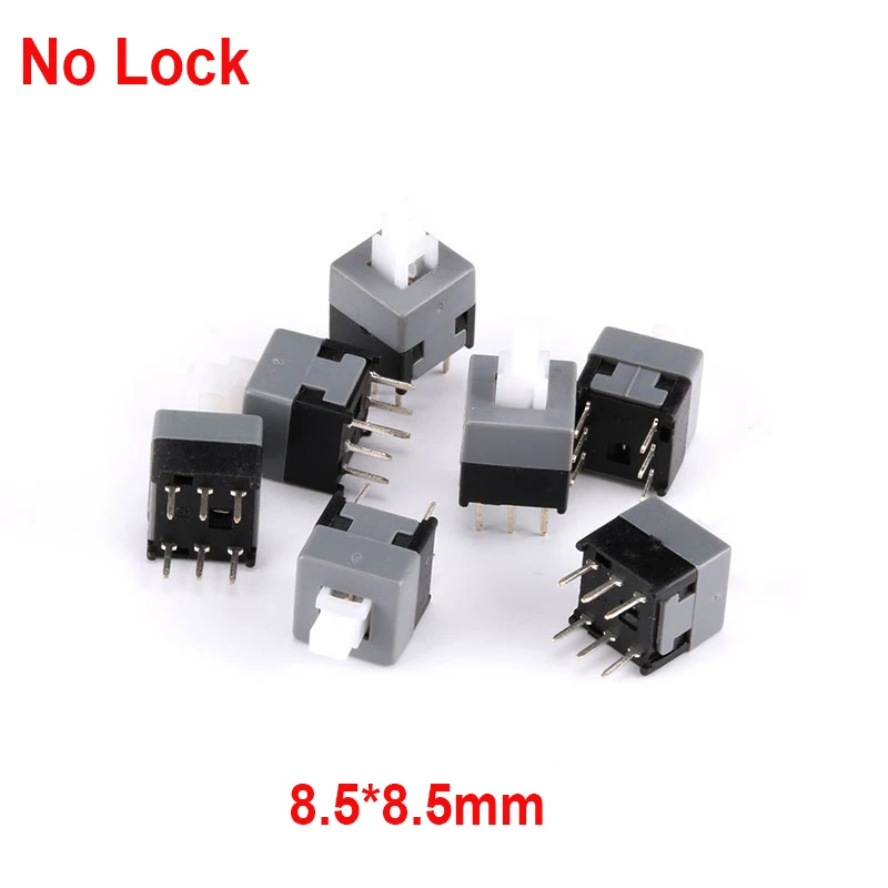 20PCS Self-Locking 8.5x8.5MM 6 Pin, mis on 8,5*8,5 mm Push Reljeefsete Power Micro Switch Kit Nuppu, Lülitub