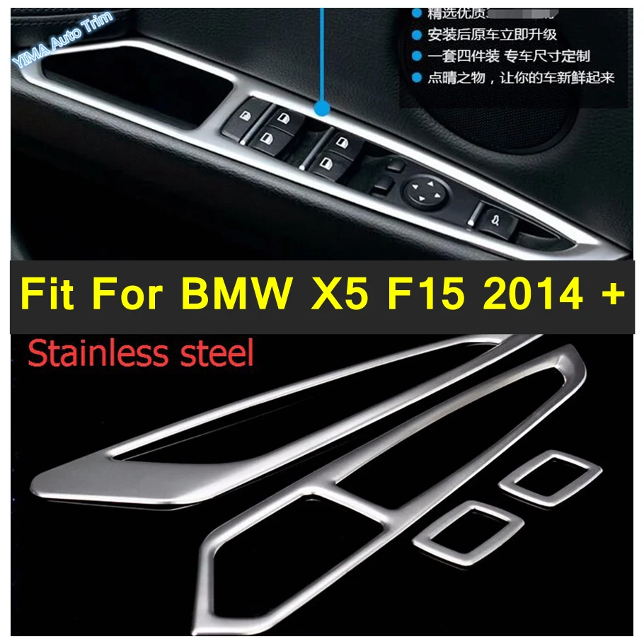Lapetus BMW X5 F15 2014 2015 2016 Roostevabast Terasest Auto Disain Sisemise Ukse Taga Akna Lifti Nuppu Kate Sisekujundus