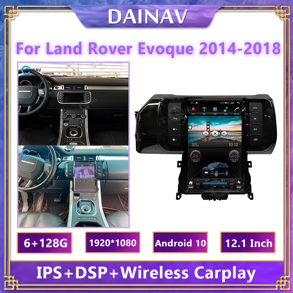 Tesla Stiilis Ekraaniga Android 6+128G Jaoks Land Rover Evoque 2014-2018 Auto Multimeedia Raadio GPS Navigation Mängija, Traadita CarPlay