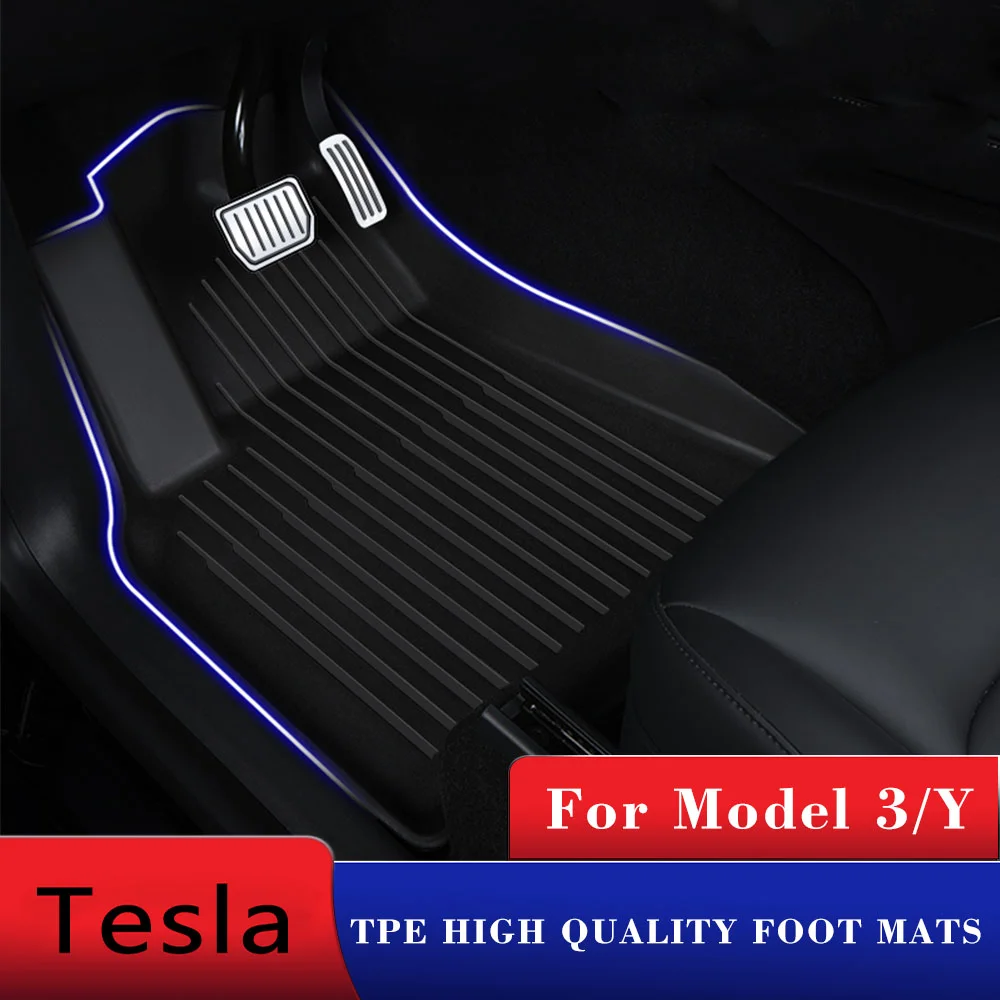 Uus Auto Põranda Matt Tesla Model 3 AASTAT Põranda Matt kattumisvastaste Veekindel Originaal Mustri TPE Kaitsev Mat sisustuselemendid
