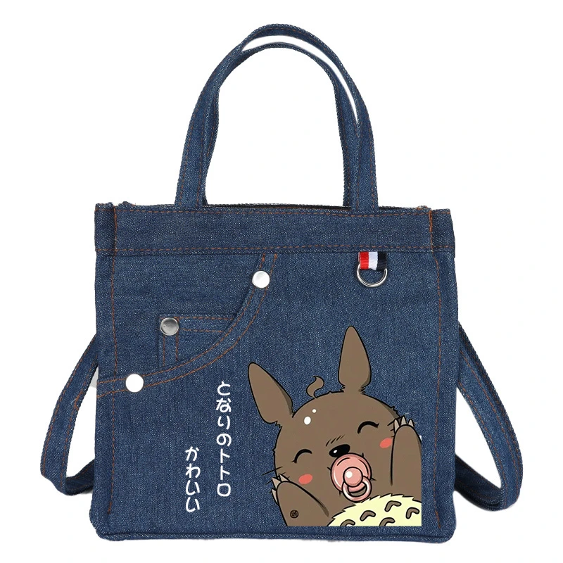 2022 Mood Denim Minu Naaber Totoro Õla Käe Kotti Cute Cartoon Messenger Kotid Naistele Tüdrukud