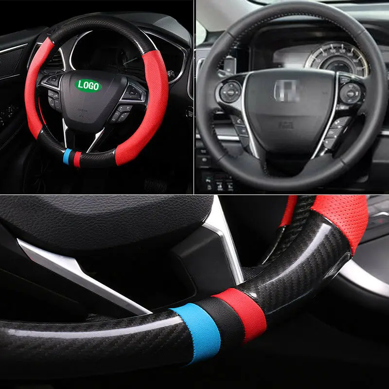 Honda seeria Universaalne Suurus M Auto Rooli Katab süsinikkiust Punane Nahk