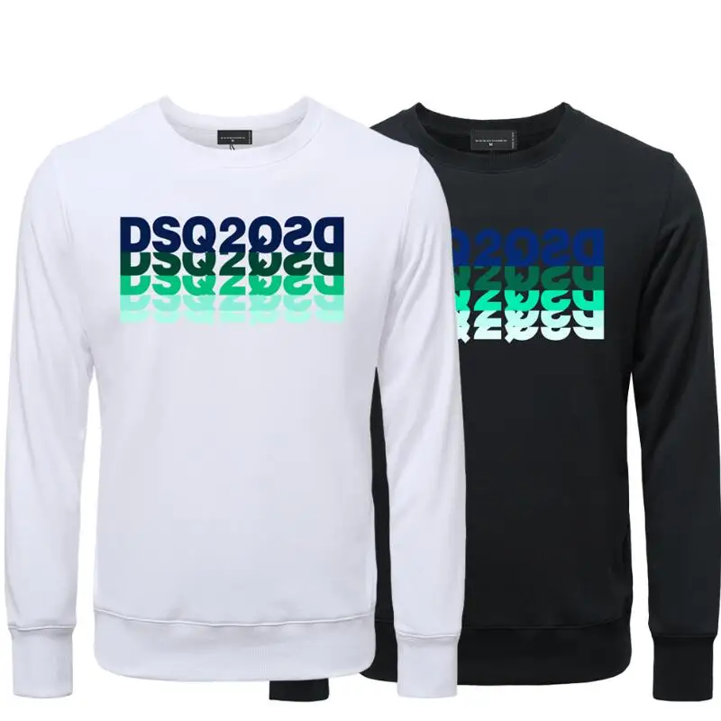 DSQ2 Meeste Trendikas Vabaaja Kirja Prindi ümber Kaela Pullover Vabaaja Top Sweatershirt IC-WY755