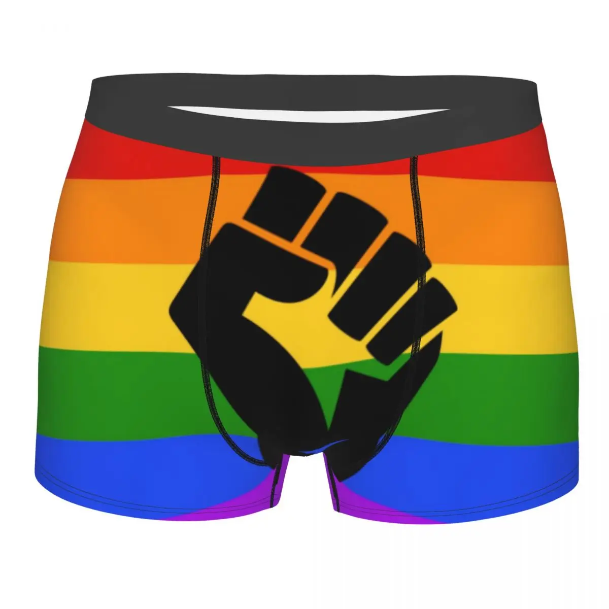 Must Elu Küsimus BLM Uhkus Bokserid Meestele 3D Print LGBT Vikerkaare Lipu Underwear Aluspüksid, Püksikud Breathbale Seksikas Aluspüksid