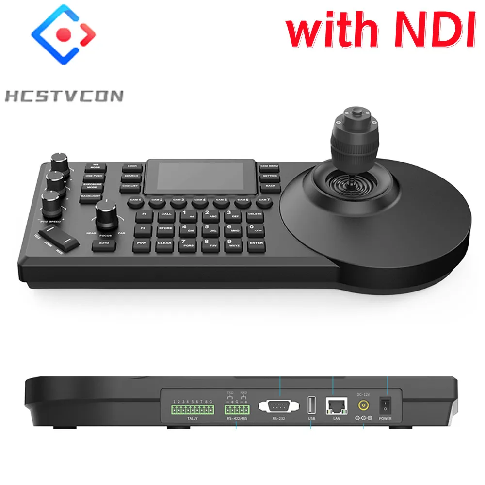 NDI videokonverentsi Kaamera Kontrolli Klaviatuuri 3-tolline Värviline Ekraan Võrgustik Visca Pelco-d/p Protokolli Jalas Konsooli 8 Kanali POE