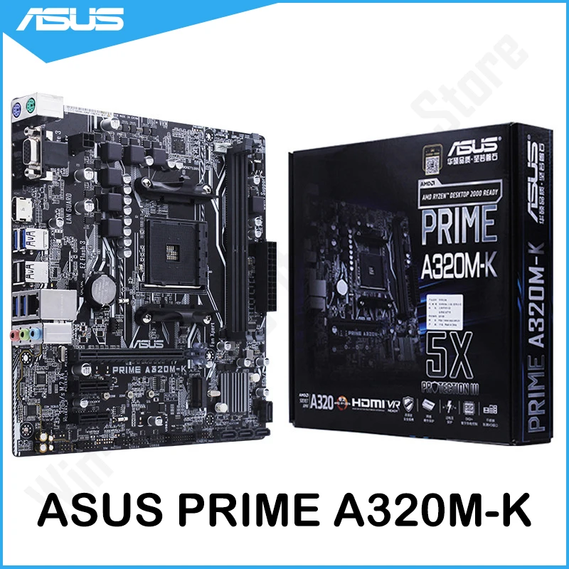 Asus PEAMINISTER A320M-K Emaplaadi, AMD Ryzen AM4 Pesa DDR4 VGA HDMI-ühilduvate M. 2 USB-3.1 Micro ATX Emaplaadi