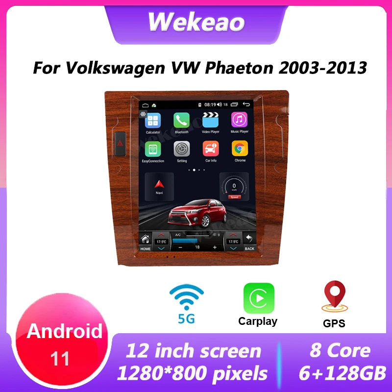 Wekeao 12.1 Tolline Android autoraadio 11 Volkswagen VW Phaeton Koos Bluetooth-Kesk-Multimeedia DVD Automotivo Mängijad Calplay