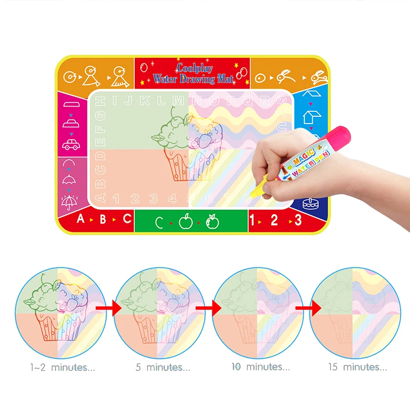 Lapsed Mänguasjad Vesi Joonis Mat & 1 Magic Värvimine Pliiatsid Doodle Maali Juhatuse Laste Varajase Haridus Mänguasjad Kingitus