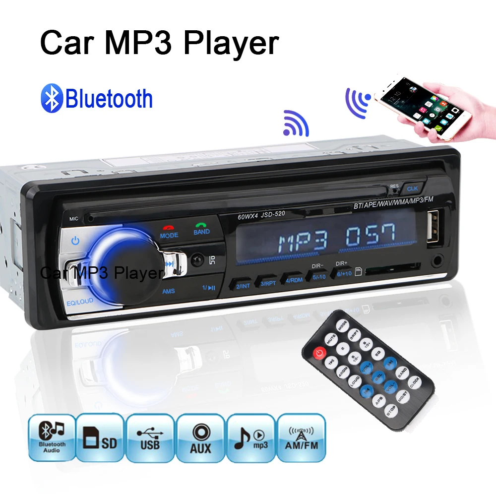 Auto MP3 Mängija autoraadio Heli Muusika USB/SD 12V AUX-Sisend Digitaalne Bluetooth Kaugjuhtimispult FM Raadio Stereo Auto Raadio