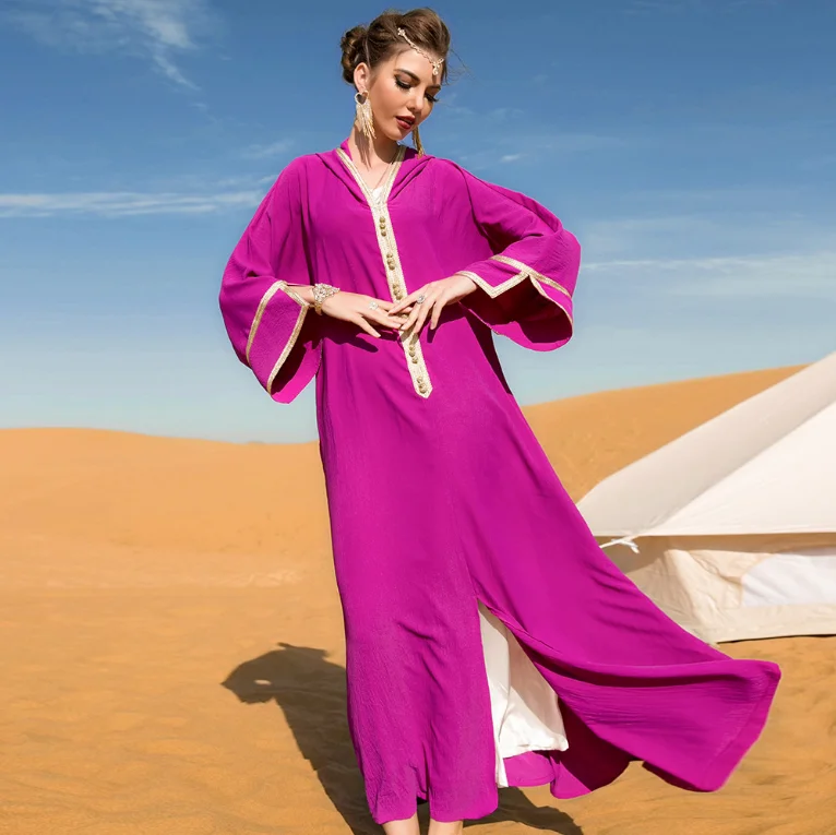 Ramadan Eid Roos Punane Abaya Dubai Türgi Islami Moslemi Pikk Kleit Abayas Naiste Hommikumantel Kauhtana Marocain De Iltamat Musulmane Femme